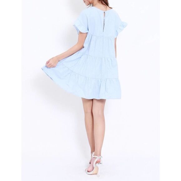 Philosophy Baby Doll Blue Dress with Pearls - Picture 3 of 8